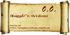 Obagyán Ovidiusz névjegykártya
